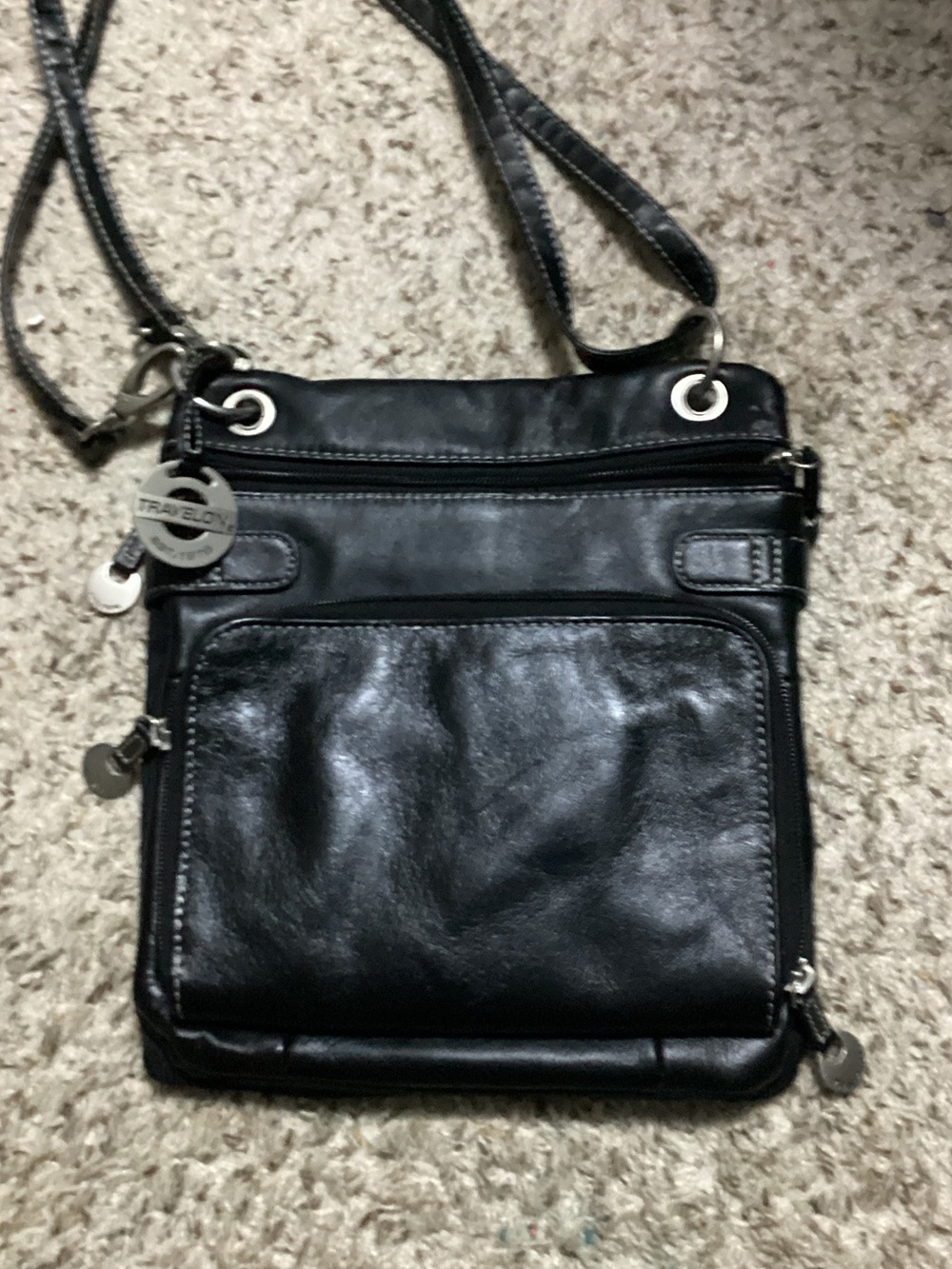 Travelon Black Crossbody Bag with Silver Hardware